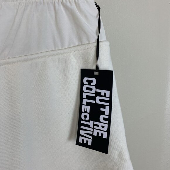 Future Collective Womens Shorts NEW L Off White Cream Pull On Knit - Picture 6 of 16